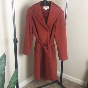 Orange wool coat...